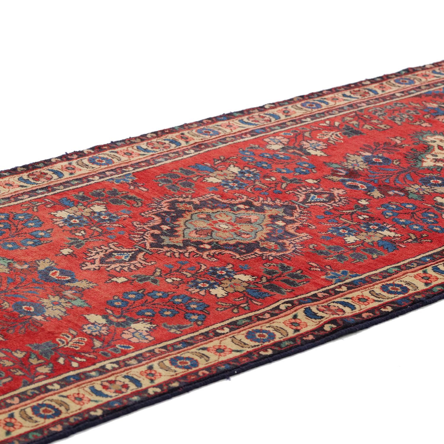 ハマダン 1950年代 3000×1050mm セミアンティーク メダリオン 大判ランナーサイズ 手織り - carpet-アンティークペルシャ絨毯 ヴィンテージラグ専門店 MARWIL-DEMENAGEMENTS_CH