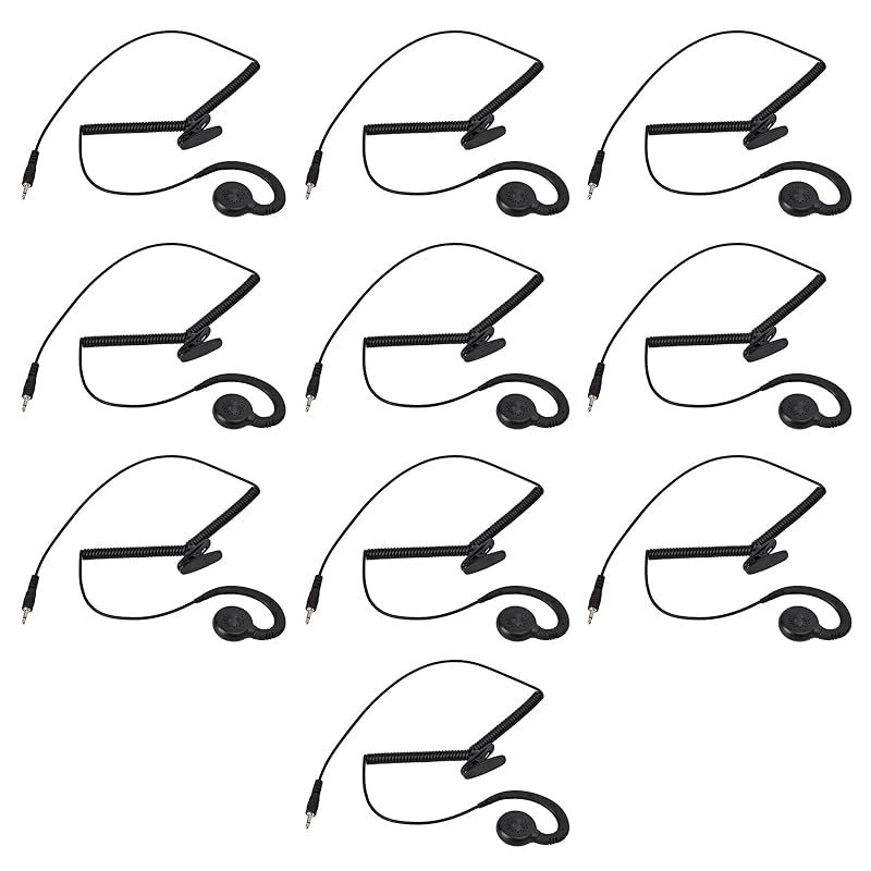 YNIBST アイコム対応 インカムイヤホン 無線機イヤホン 耳を塞がず 開放型 耳掛け式 φ2.5 用 １ピンプラグ SP-26 SP-28に互換 10点セット 1