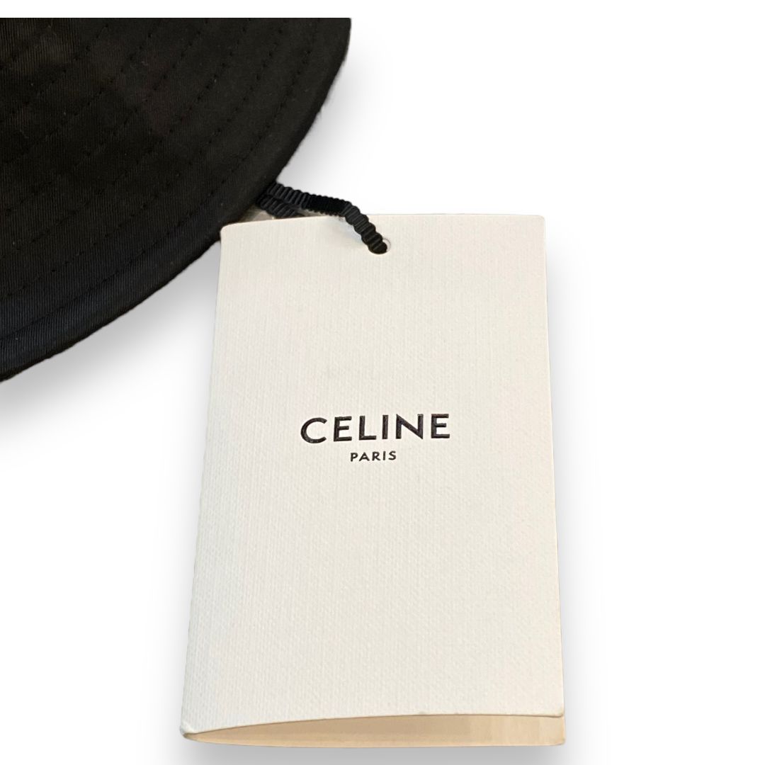 CELINE バケットハット M CELINE ロゴ刺繍 デニム バケットハット 人気 (CELINE/ハット