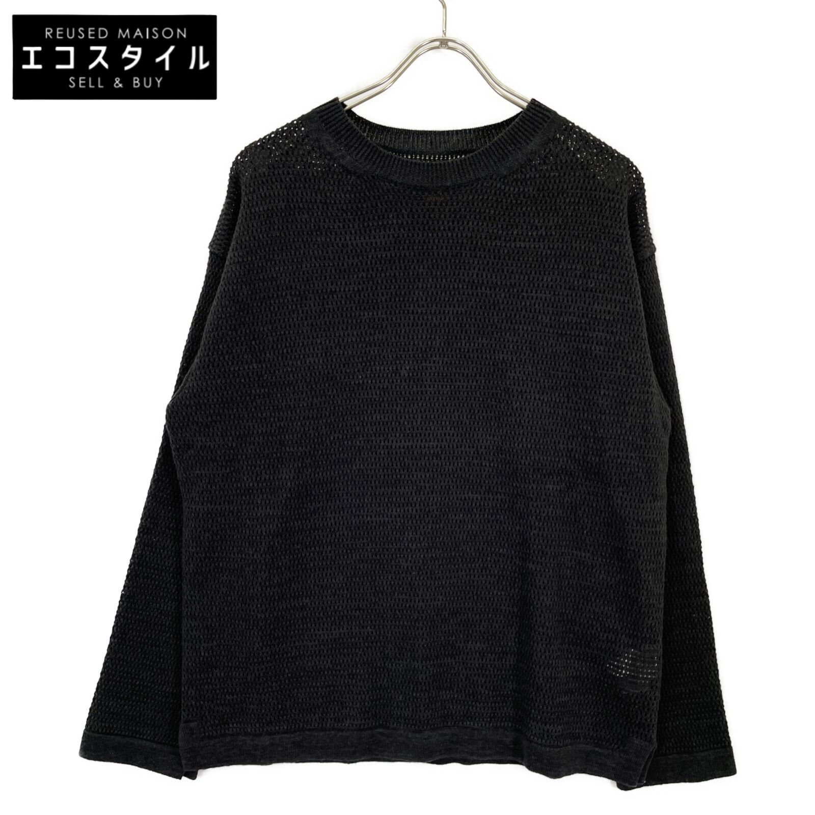 BATONER バトナー BN-23SM-027 ﾌﾞﾗｯｸ SUMMER KNIT CREW NECK 2 - メルカリ