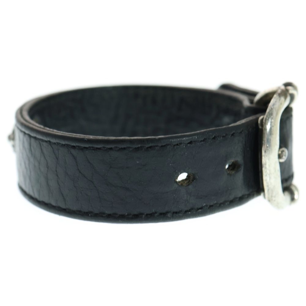 レザーブレスレット ブラック|シルバー