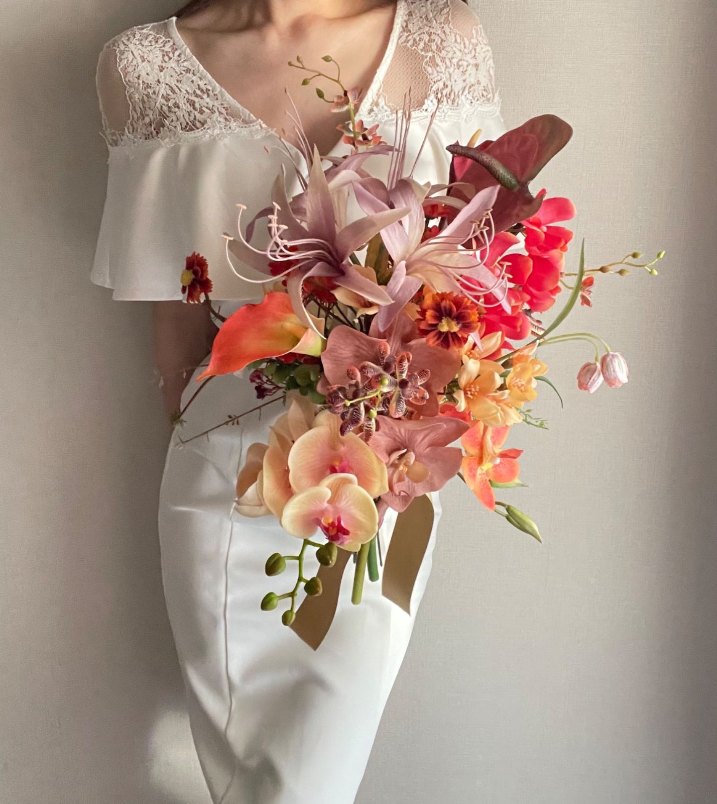 ウェディングブーケ ブートニア アーティフィシャルフラワー ブーケ