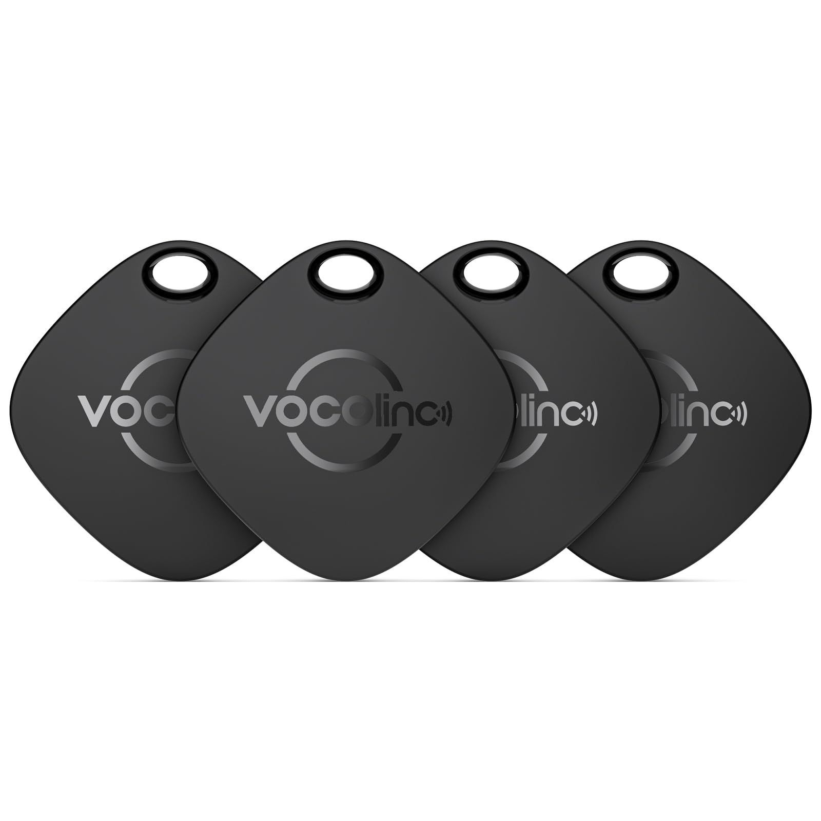新品 VOCOlinc Key Finder エアタグ 紛失防止タグ Appleの「探す」 (iOSのみ対応) スマートタグ 忘れ物防止 タグ 超薄(0.75 cｍ) Bluetooth トラッカー 探し物（鍵、荷物用）電池交換可能 軽量 黒 (ブラッ