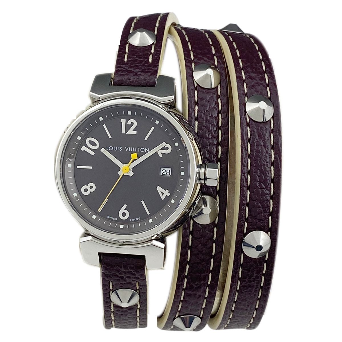 ルイ・ヴィトン Louis Vuitton タンブール デイト Q1211 腕時計 SS