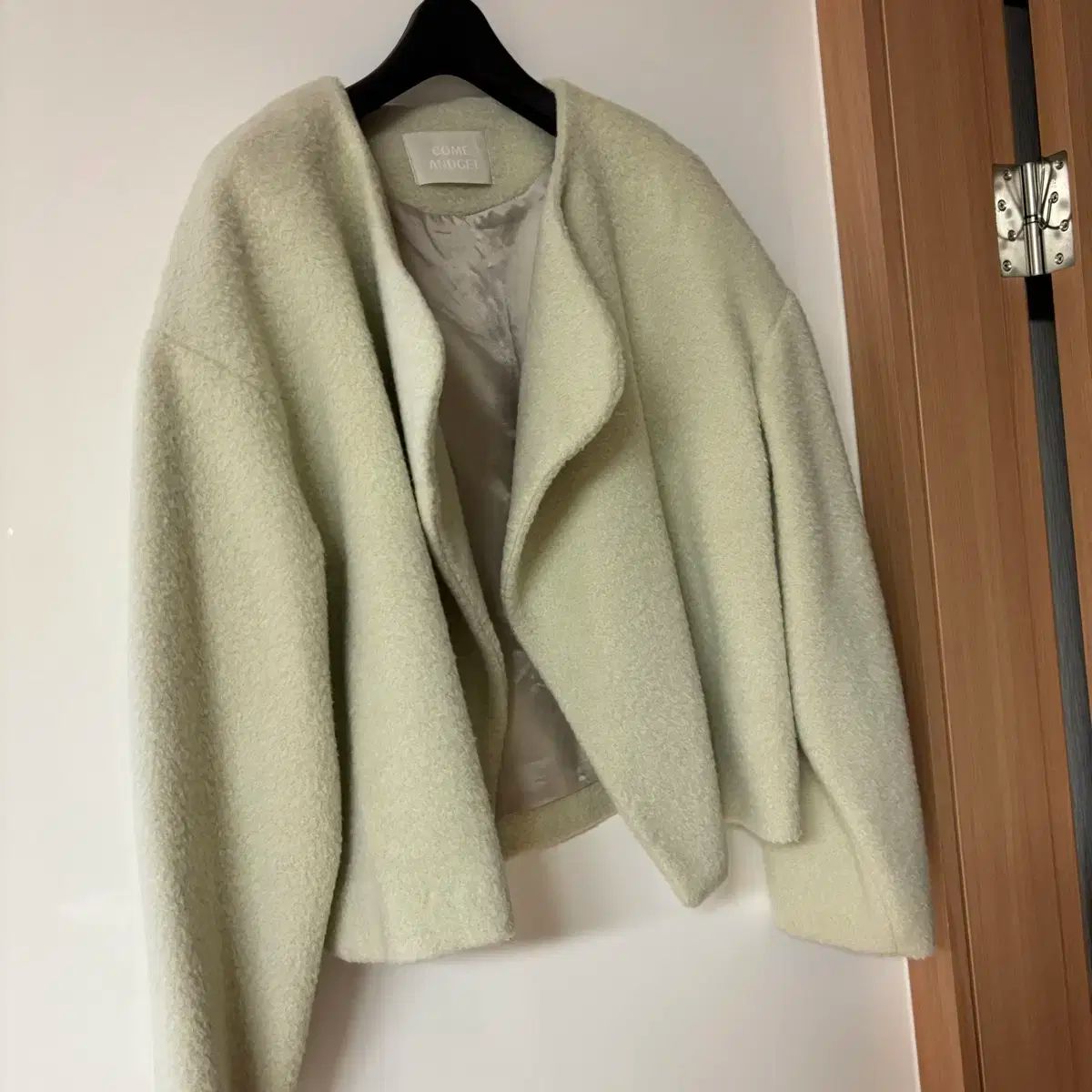 コムアンドゲット スリア アルパカ ノーカラー ウールコート ジャケット ショートコート 結婚式 ゲストルック 通勤ルック USTAUSTRALIA_COM_AU