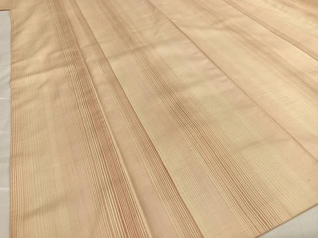 平和屋着物○工芸紬 炉ばた織 縞 小千谷 ますいわ屋扱い 証紙付き 正絹