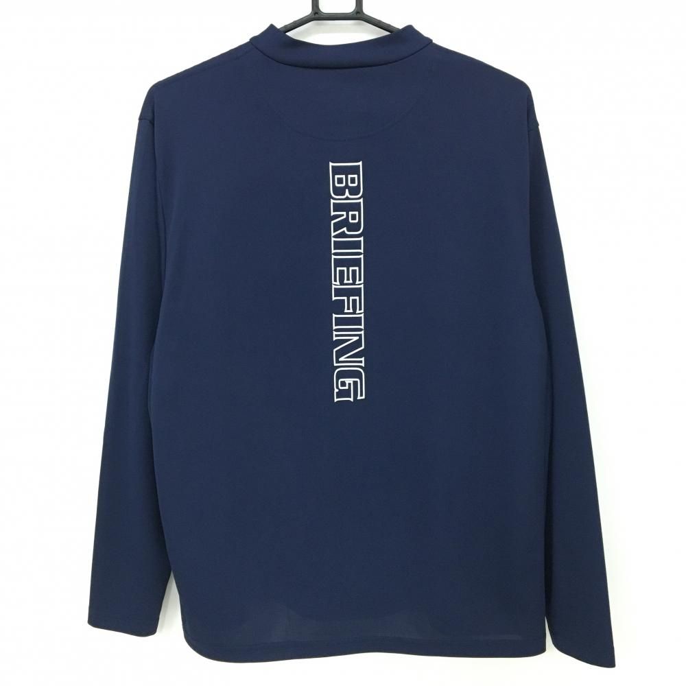 超美品】ブリーフィング 長袖ハイネックシャツ ネイビー 背面ロゴ白