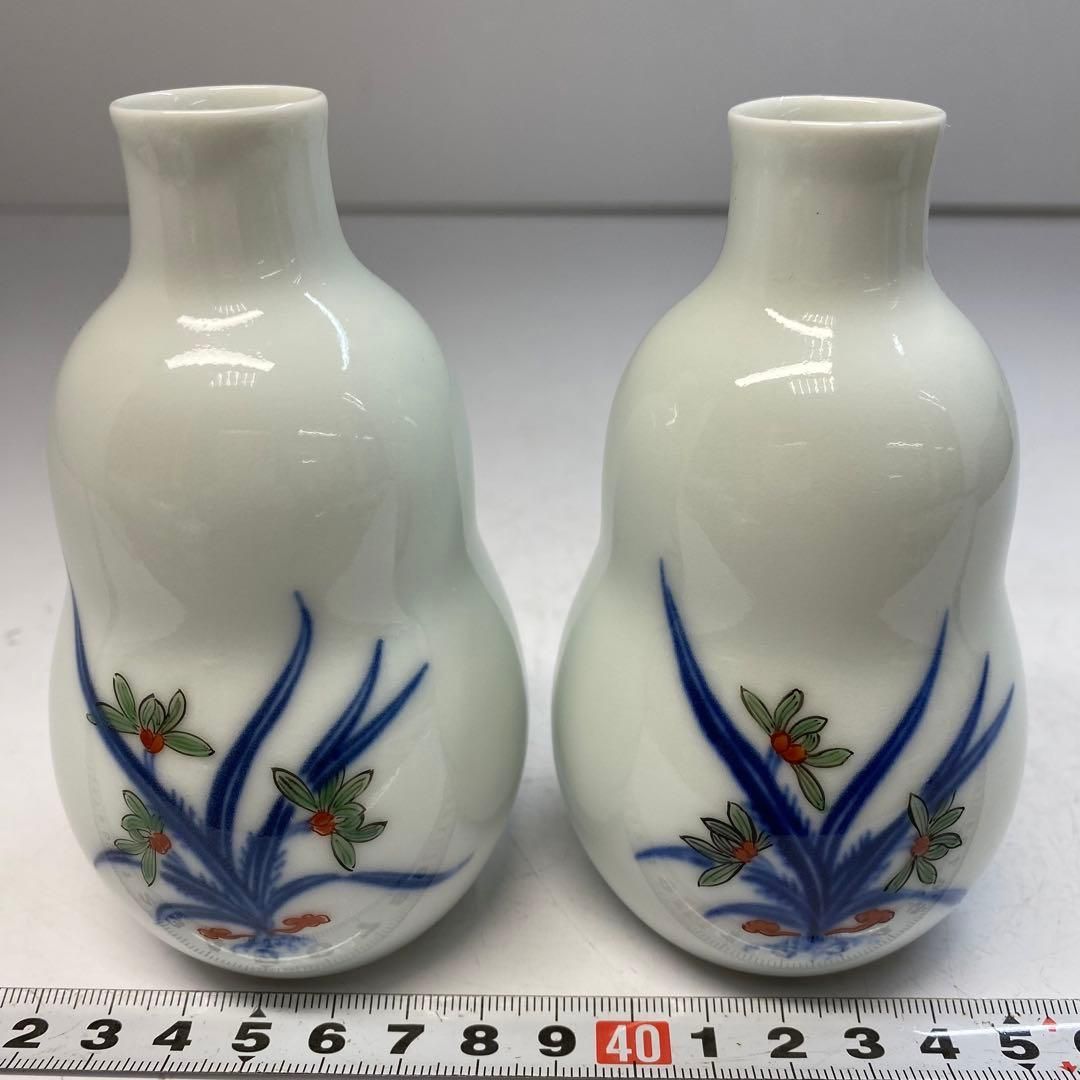 人間国宝 今泉今右衛門 錦 蘭模様 酒器 東な6-0427