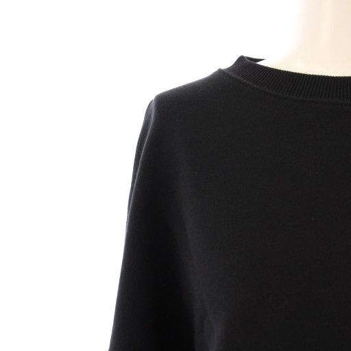  エムエスジーエム MSGM Embellished Strawberry Sweatshirt エンベリッシュドストロベリースウェット トレーナー 長袖 クルーネック ショート丈 いちごモチーフ XL 黒 ブラック BB トレーナー スウェット トップス