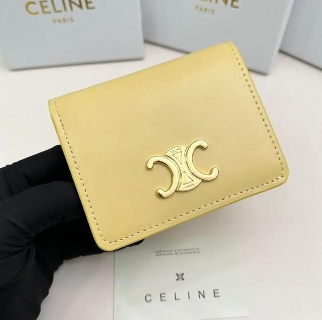 セリーヌ CELINE 折り財布 .二つ折り財布 イエロー