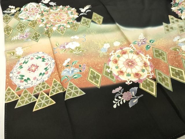 美品❇️豪華黒留め袖　作家もの金彩刺繍　 友禅暈し染め　比翼仕立てフルセット 未使用 作家物 金駒刺繍 金彩友禅 黒留袖 比翼仕立て 平安絵巻