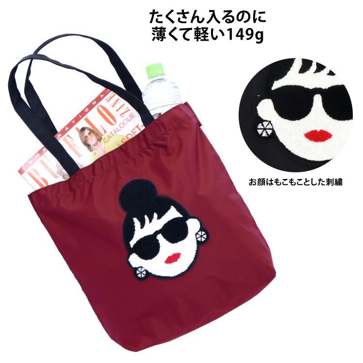 ICEx 変顔トート HAPPY FACE EMMA トートバッグ 相良刺繍 お顔 サングラス LADY