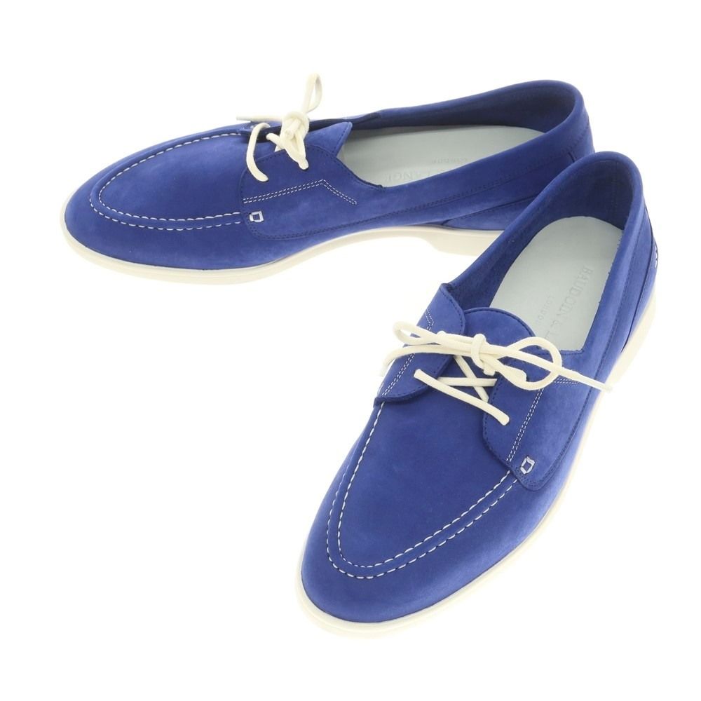 【新品】ボードインアンドランジ Baudoin & Lange ヌバックレザー デッキシューズ ブルー【サイズ41】【メンズ】