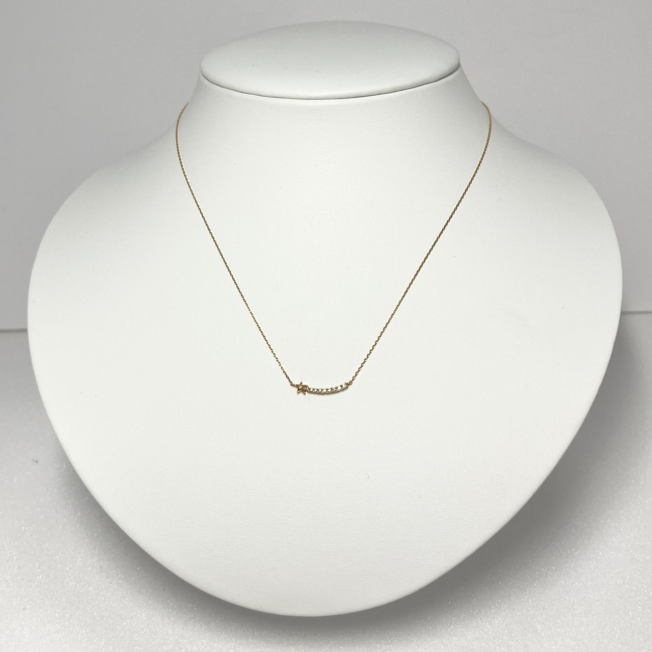 STAR JEWELRY スタージュエリー ダイヤ ネックレス K18YG 10P 