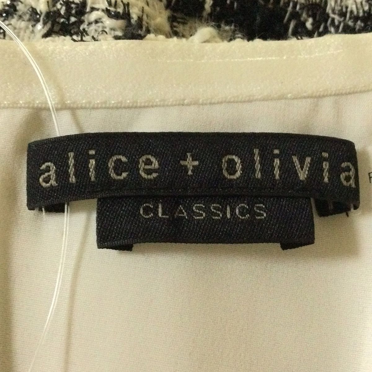 Alice+Olivia - alice+olivia(アリスオリビア) キャミソール サイズ0 XS レディース - 白×黒 ツイード/ビスチェ alice+olivia(アリスオリビア) キャミソール サイズ0 XS