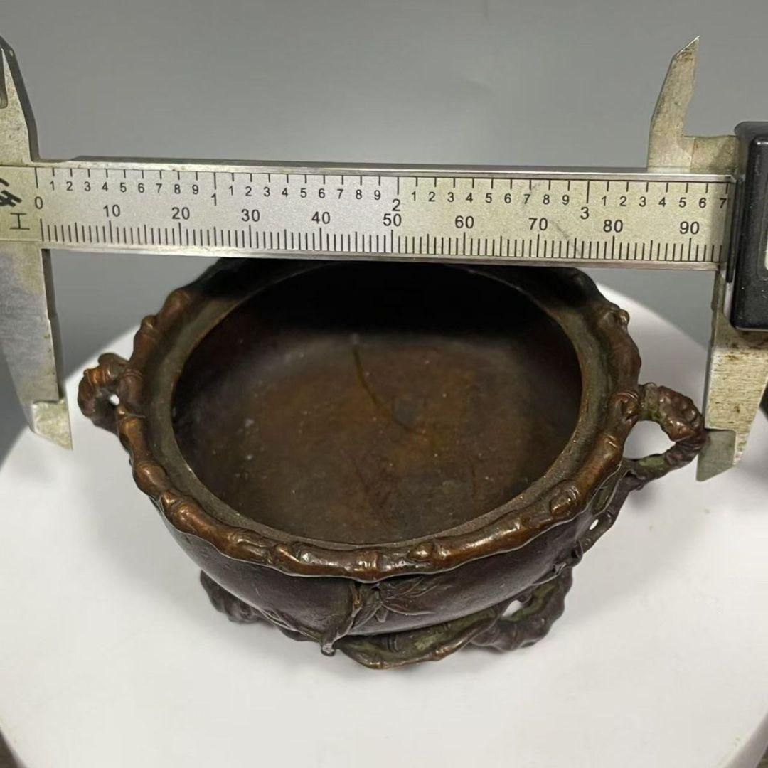 銅 細工 透かし彫り蓮華香炉 室内アロマ炉 茶道具 香道具 装飾品 工芸品 置物 銅器 竹葉節透かし彫り炉 香炉 室内檀香炉 茶道具 香道具 工芸品
