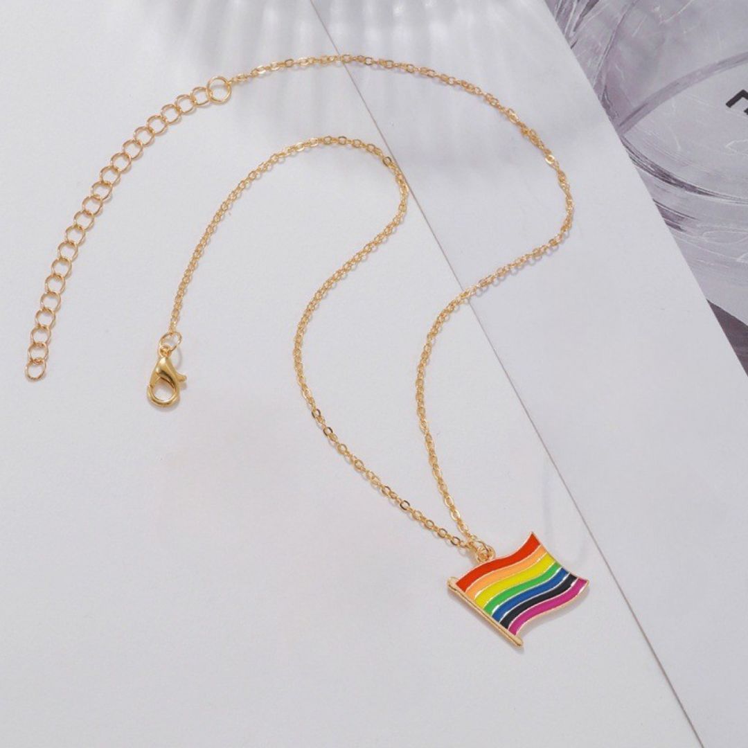 LGBTQ レインボーフラッグ プライドチャーム ネックレス アクセサリー 
