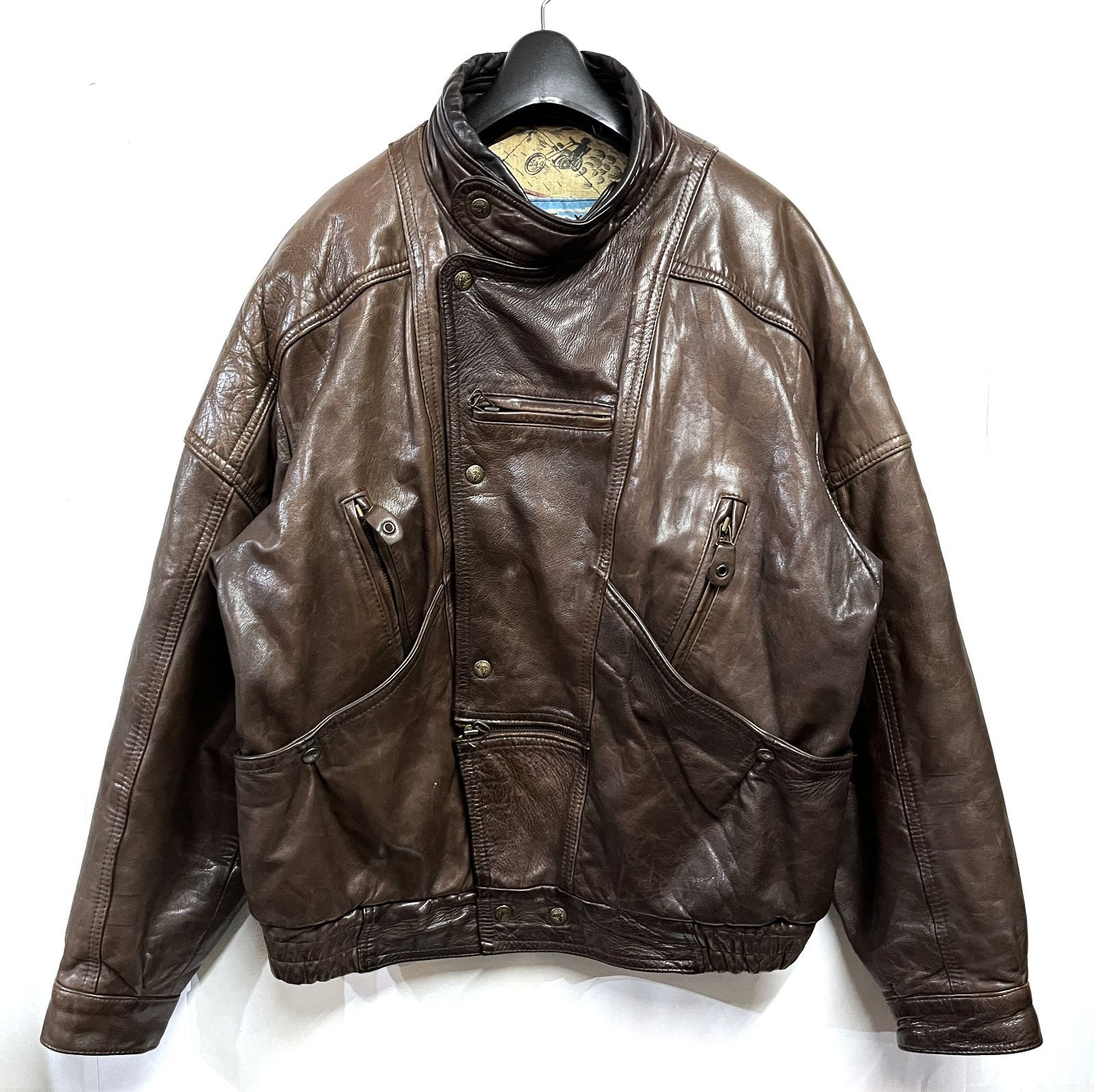 80s ヴィンテージ Helm s｜ヘルム レザーフライトジャケット ボンバージャケット