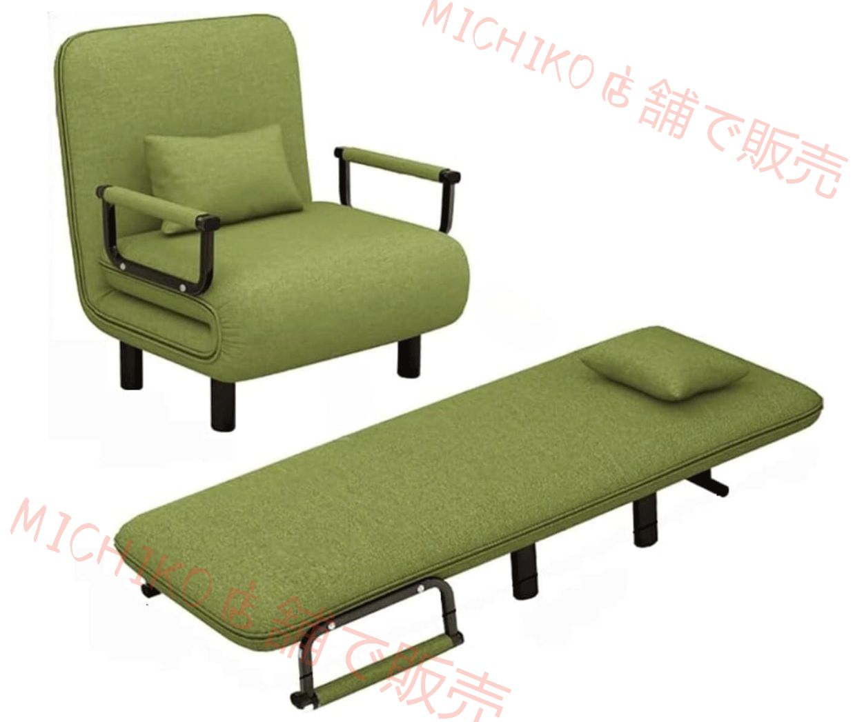 ソファーベッド 一人用 3WAYソファベッド 折りたたみ式ソファベッド ソファー シート 折りたたみベッド シングル ひじ掛け 来客用 リクライニング ふかふかクッション付 人間工学 柔軟 コンパクトソファ 多用途性 省スペース