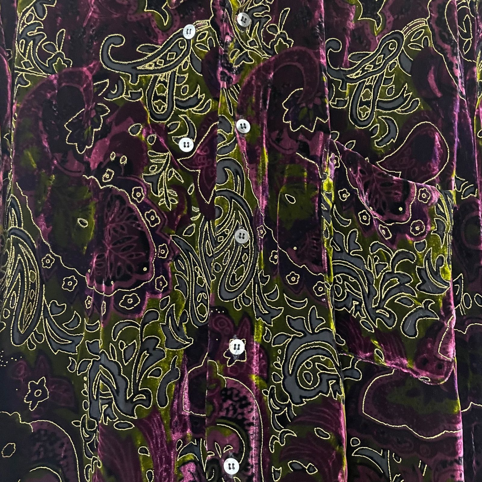 20AW LOOK4 PAISLEY VELOR L/S SHIRT 1280074-16 ペイズリーベルベット