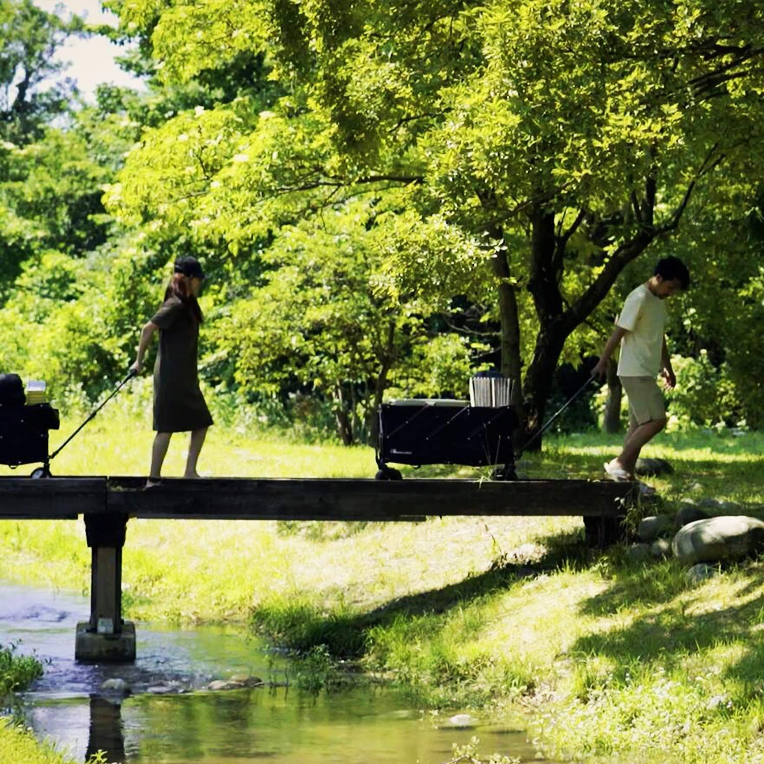 キャリーワゴン LENCE ブレーキ付き 折りたたみ キャリーカート 大容量156L 幅広大型タイヤ アウトドアワゴン アウトドア MOON キャリー キャンプ レジャー BBQ 運動会 耐荷重100kg