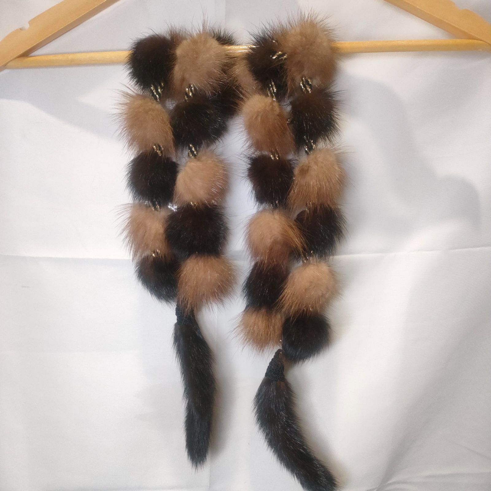15【美品】MINK ミンク ファーマフラー リアルファー 2色 毛皮 