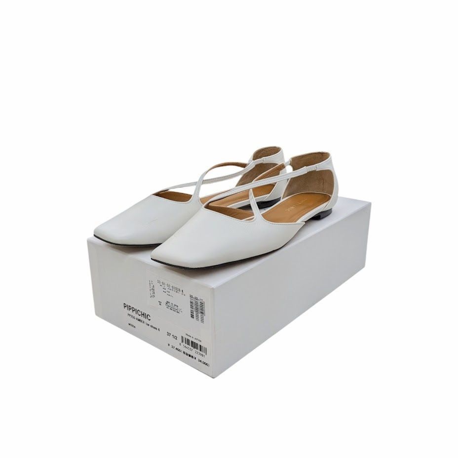 PIPPICHIC ピッピシック フラットパンプス レザー ホワイト PP25S