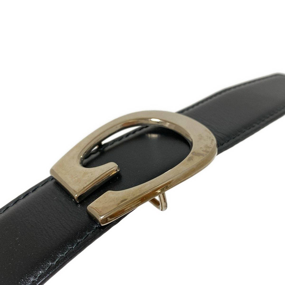 GUCCI(グッチ) ベルト 65 - 黒×シルバー レザー - メルカリ
