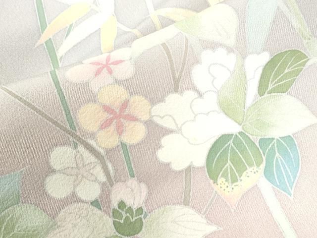 平和屋着物○訪問着 友禅 枝花文 暈し染め 正絹 逸品 CAAU3028yc  