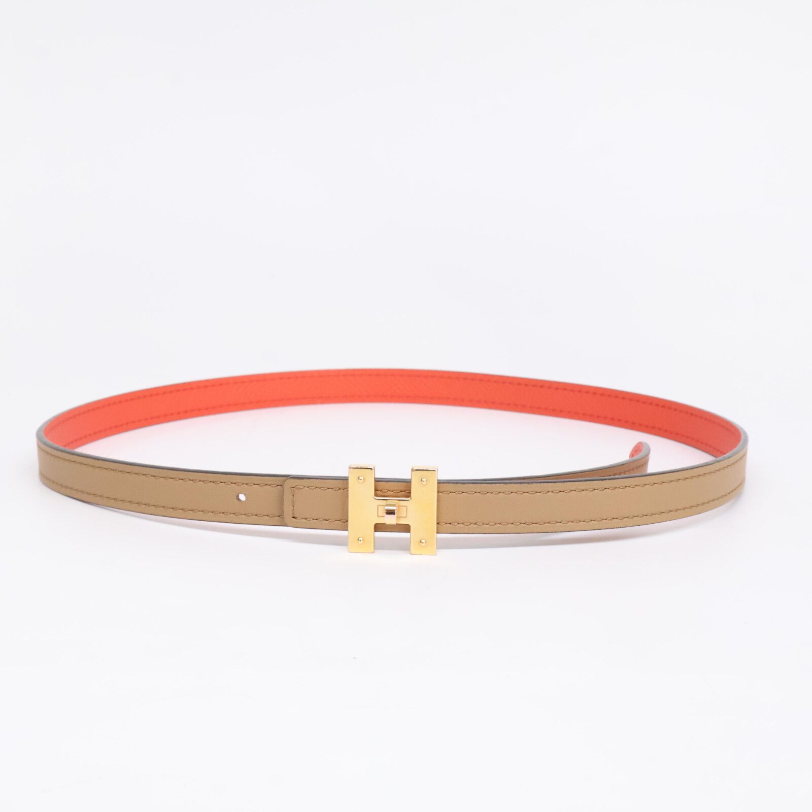 エルメス 【美品】ターンロックデザインHバックル U刻 13mm レザー リバーシブル 65 HERMES - エルメス 【美品】ターンロックデザインHバックル U刻 13mm