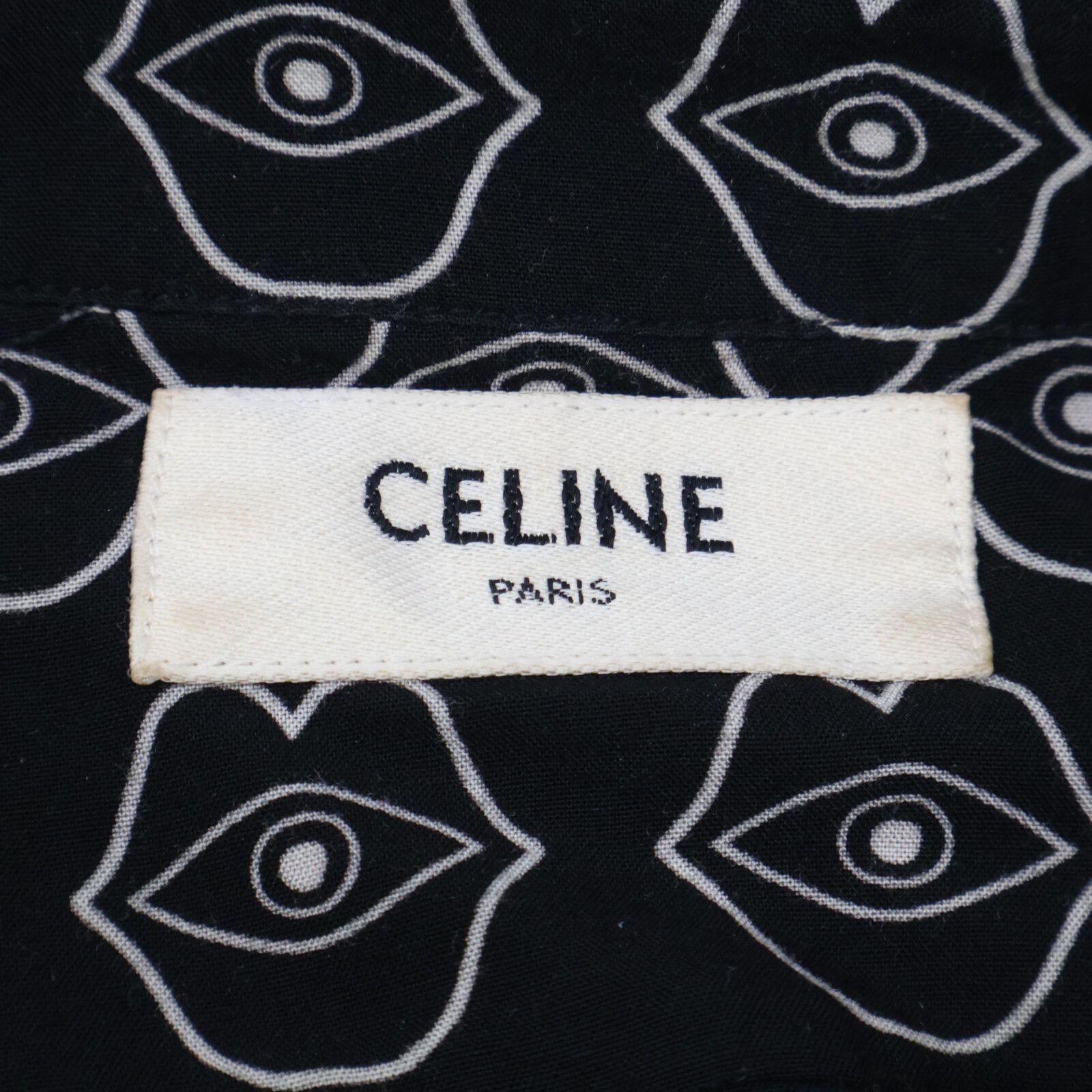 CELINE セリーヌ 19AW byエディスリマン アネリヘンリクソン リップ総柄長袖シャツ 38 CELINE セリーヌ 19AW byエディスリマン アネリヘンリクソン リップ総柄長袖シャツ 38