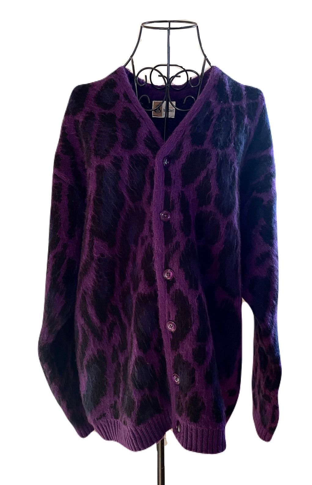 TOWN CRAFT PENNEY'S カーディガン ヒョウ柄 パープル サイズ M - メルカリ