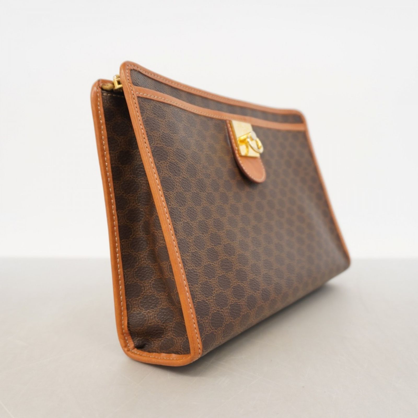 セリーヌ Celine セリーヌ クラッチバッグ マカダム ブラウン メンズ レディース