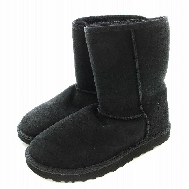UGG アグW6 23 ムートンブーツ ボア スエード ブラック 黒 アグ オーストラリア UGG australia ムートンブーツ 1016223