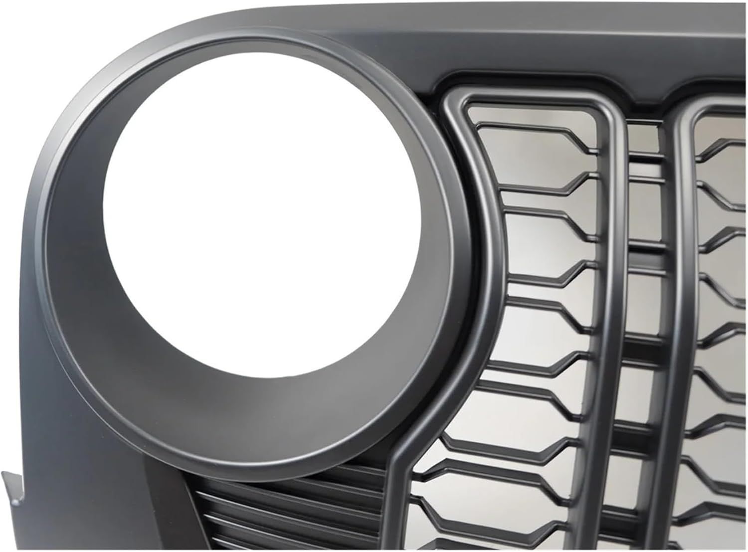 フロントバンパー メッシュグリル JLスタイル JK 2007-2017対応 マットブラック FFCRYSTALESIA_COM