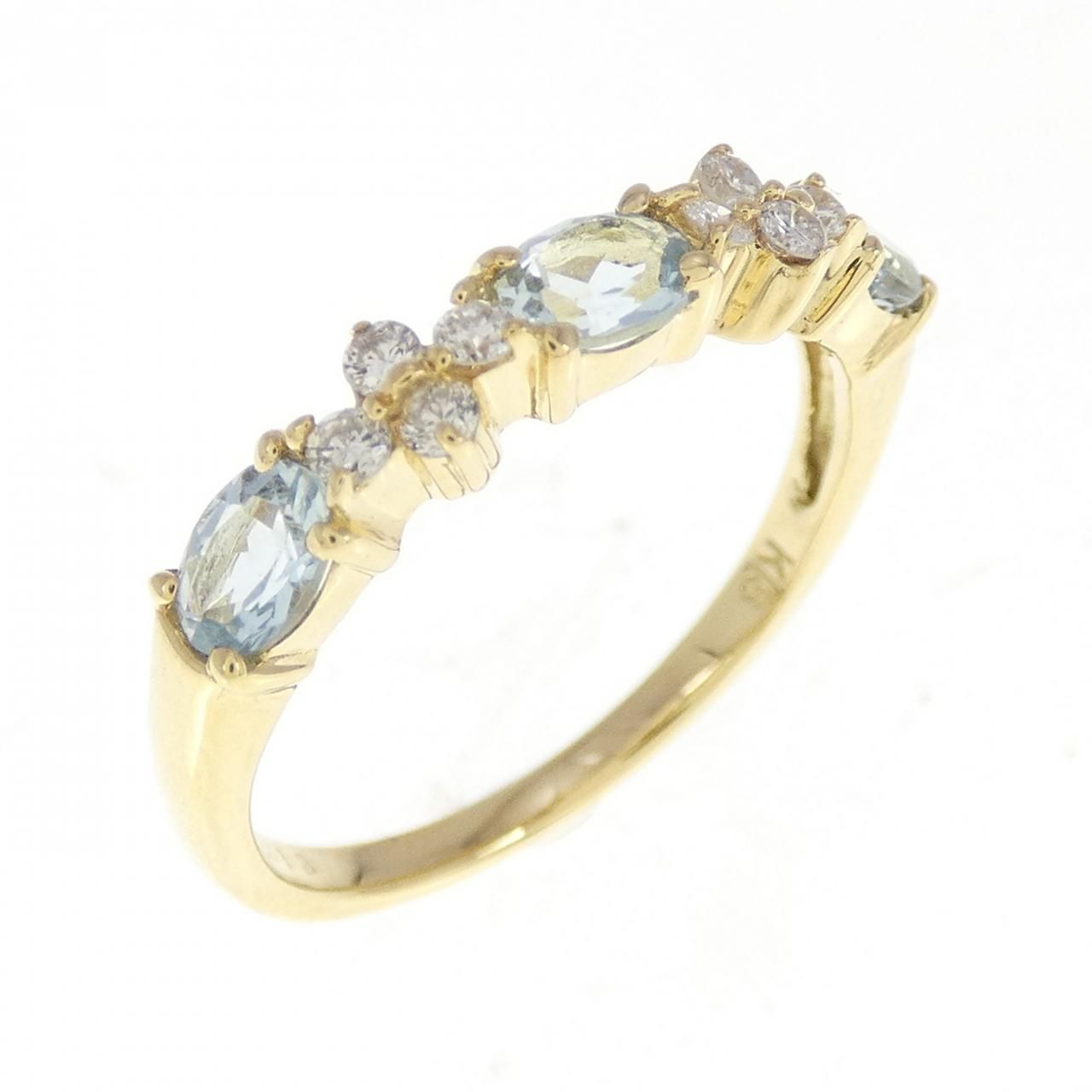 K18YG アクアマリン リング - メルカリ