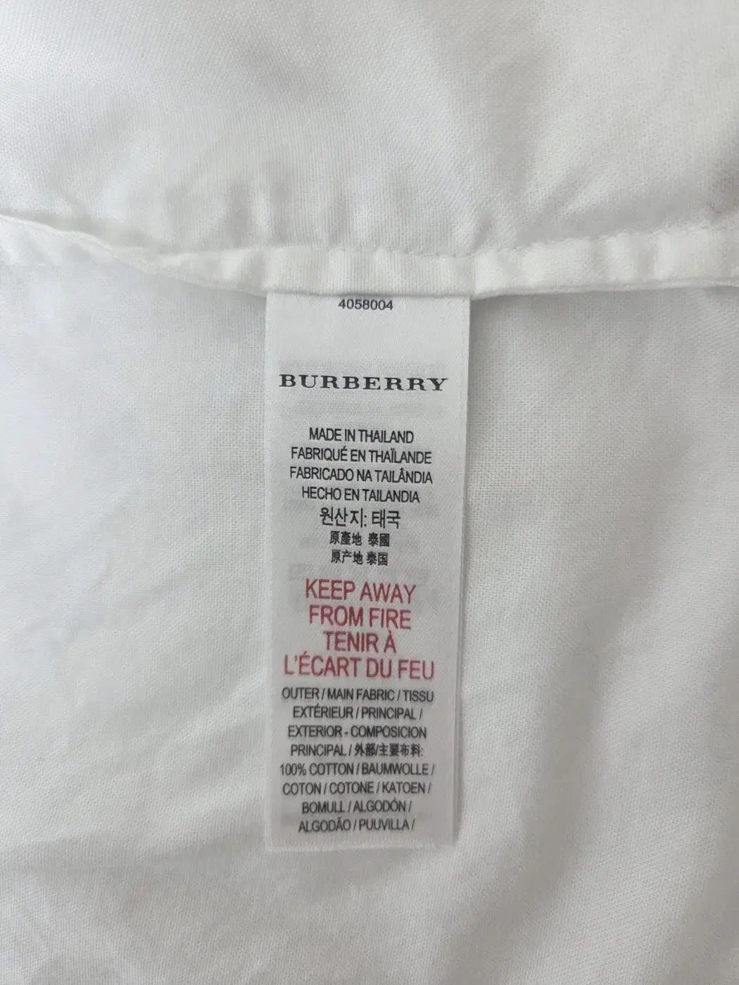 BURBERRY バーバリー 子供 刺繡 ポイント ロングスリーブ シャツ ホワイト 3Y