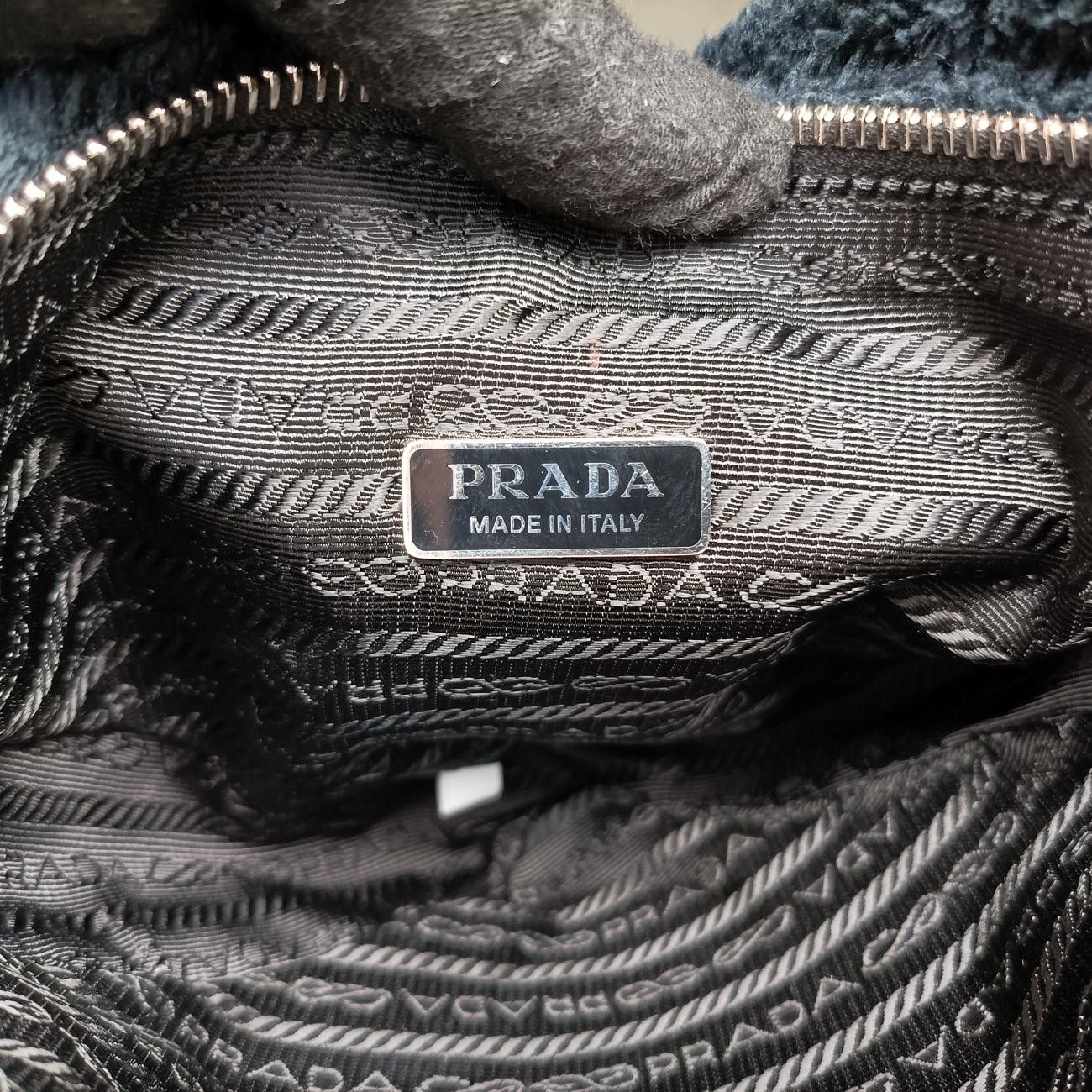 プラダPradaテリー トライアングルブラック×ホワイトパイル1NE04331 Z DECORATOM_COM_BR