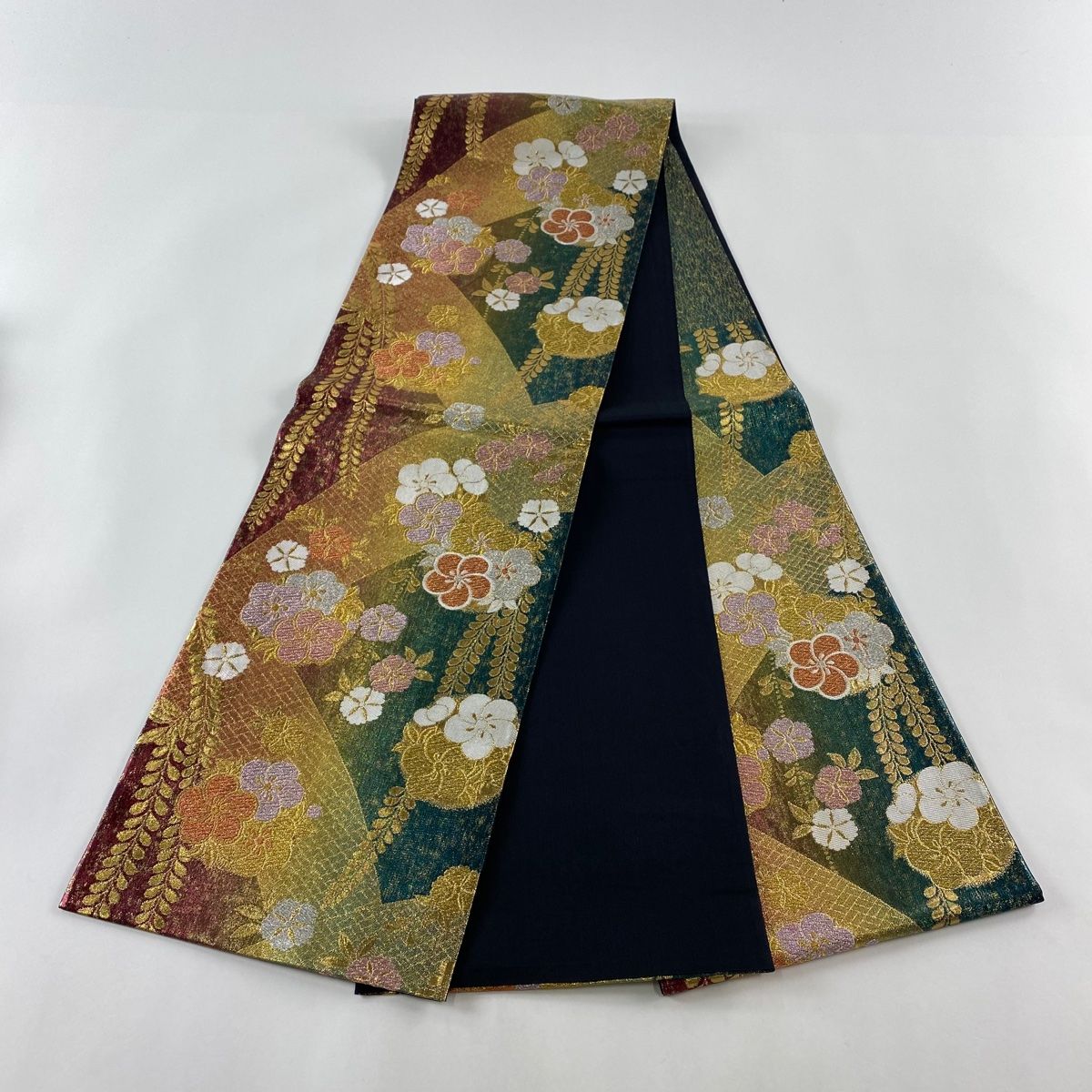 袋帯 秀品 梅 草花 金糸 箔 緑 六通 正絹 【中古】 - メルカリ