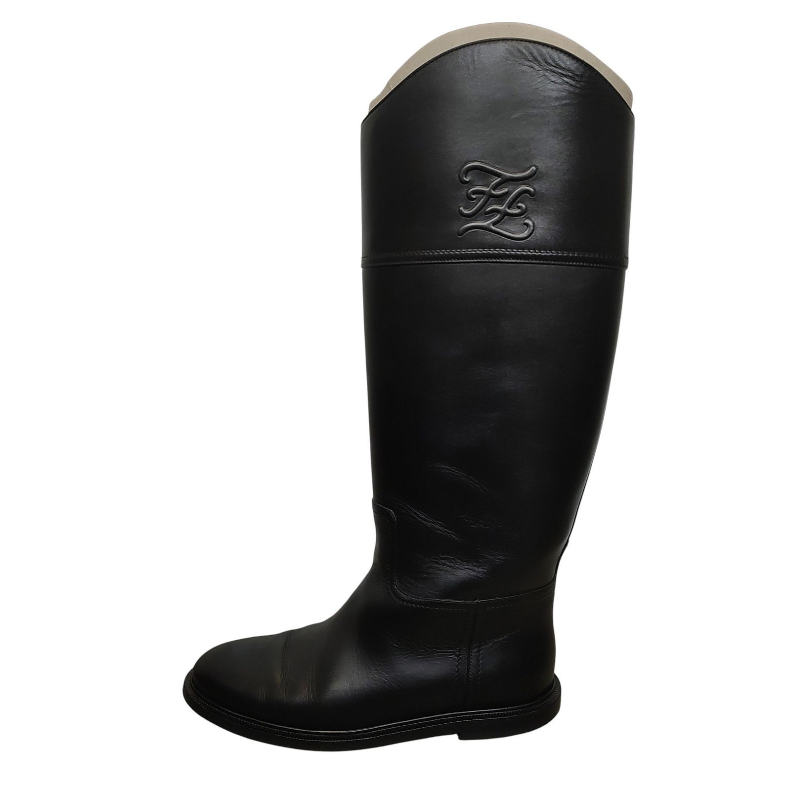 FENDI フェンディ Karligraphy boots ロングブーツ 38 ブラック レディース