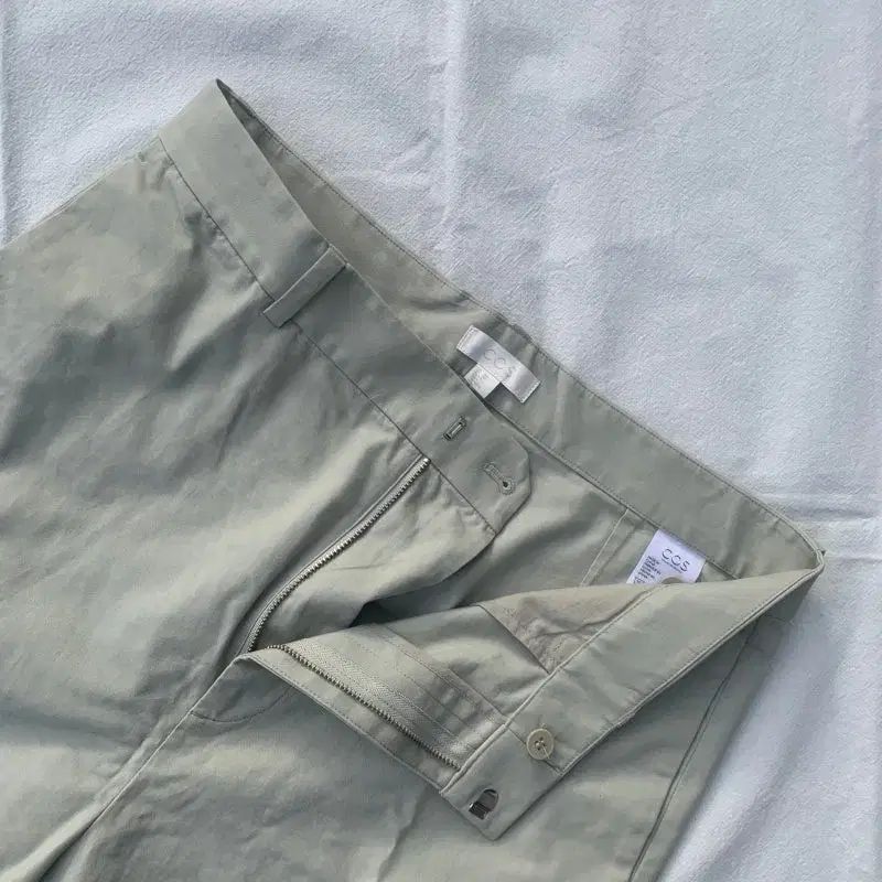 32 COS(コス) 18FW ワイド オーガニック コットン トラウザー スラックス ウォッシュド ミント
