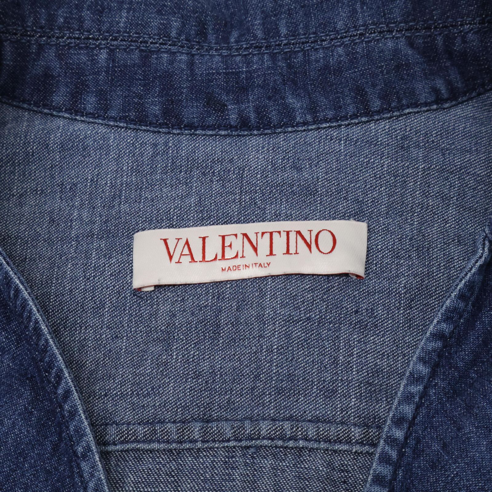 VALENTINO ヴァレンティノ XB3DB011433 ﾌﾞﾙｰ ｺｯﾄﾝ Vﾁｬｰﾑ ｵｰﾊﾞｰ