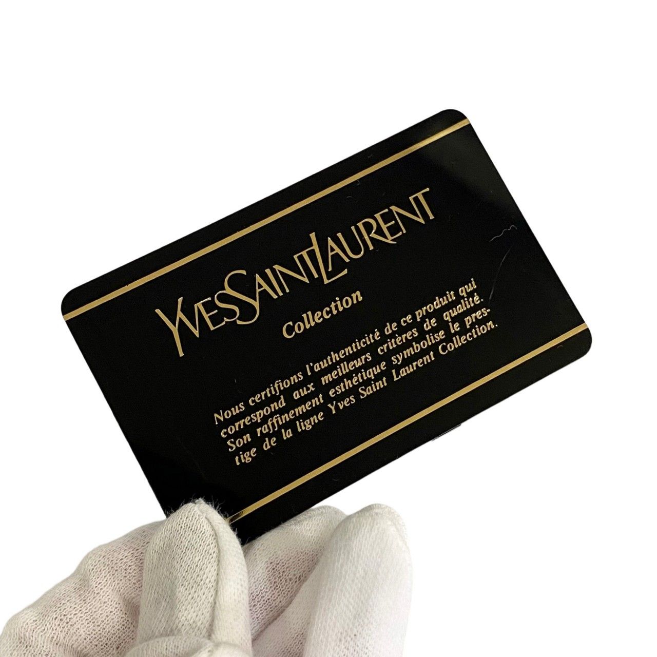 極 美品 カード付 YVES SAINT LAURENT イヴ・サンローラン 唐草模様 ロゴ 金具 レザー ハンドバッグ ミニ トートバッグ ブラック  20400