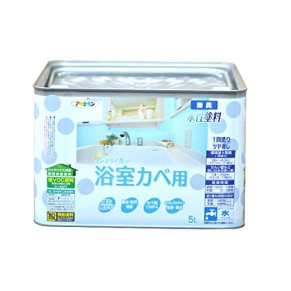 NEW水性インテリアカラー浴室カベ 白 5L 代引不可