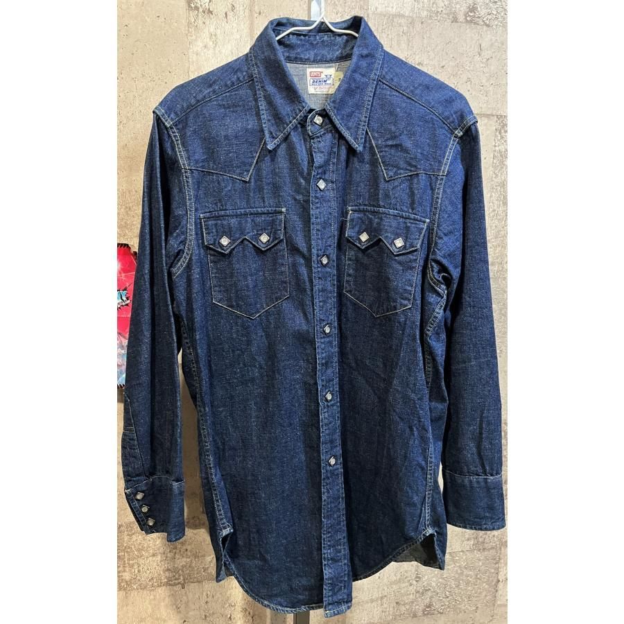 美品 LEVI'S 99年 復刻 ショートホーン デニム ウエスタン シャツ 38 メンズ LVC 日本製 リーバイス 61504-53 ヴィンテージ