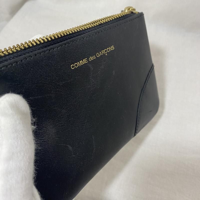 COMME des GARCONS コムデギャルソン 財布 コンパクト財布 SA8100 ZIP ポーチ ウォレット ポーチ レザー LEATHER  ブラック ロゴ - メルカリ