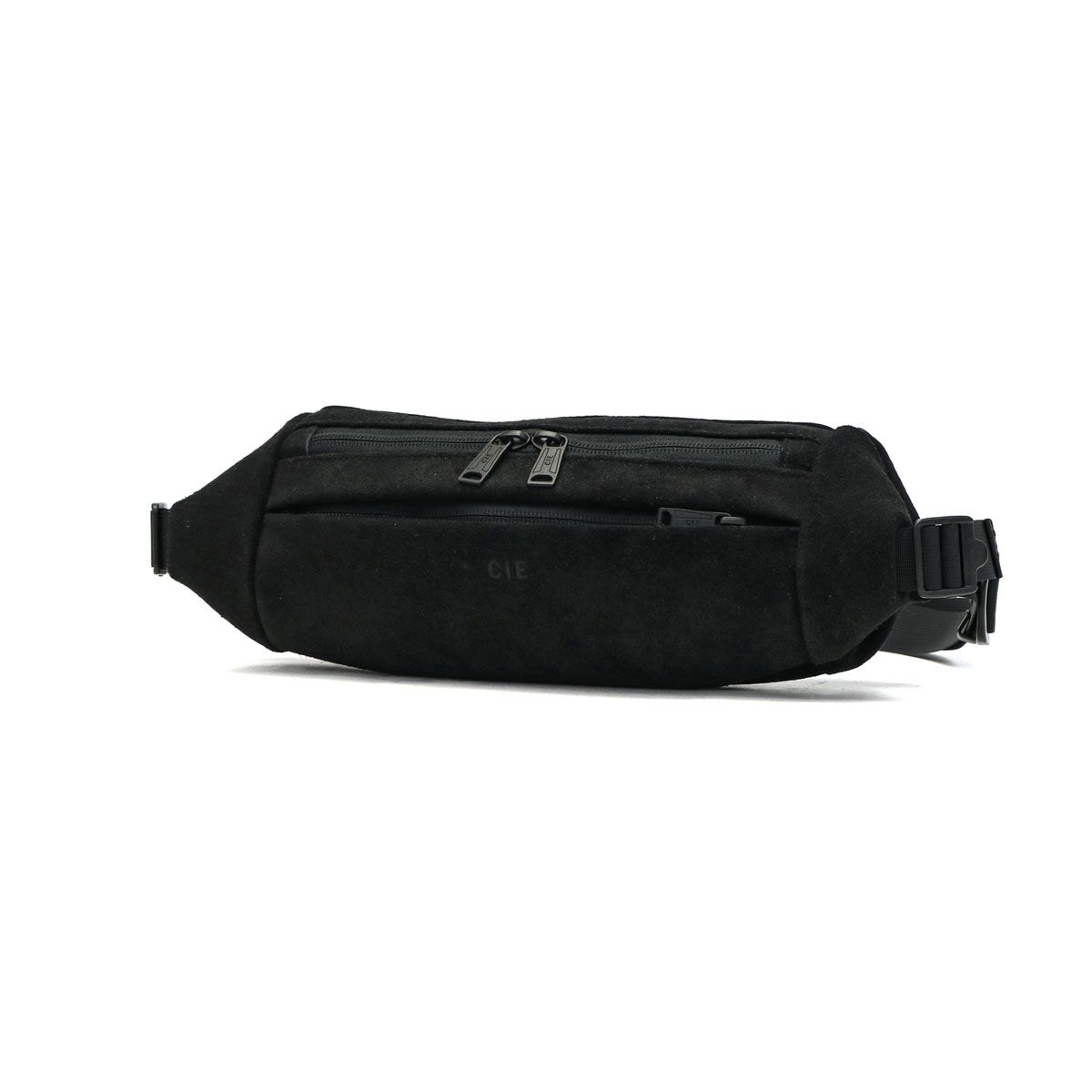 CIE ボディバッグ シー ウエストポーチ MONEY BAG-03 WATERPROOF SUEDE 斜めがけ 横型 小さめ 本革 革 レザー 撥水 防水 日本製 メンズ 032002 BLACK(10)