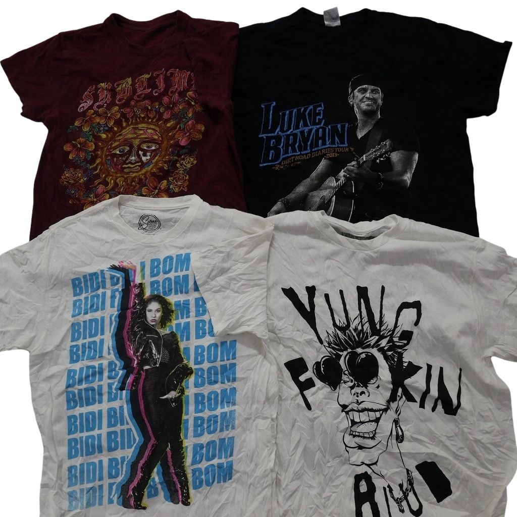 古着卸 まとめ売り 音楽・バンド 半袖Tシャツ 16枚セット (メンズ M  
