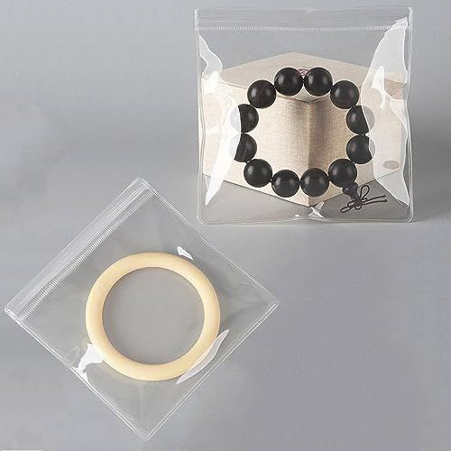 40枚入 2種サイズ（12x12+15x15）cm ジュエリー袋 pvc 40枚セット 2種サイズ (12x12cm+15x15cm) ジュエリーポーチ 透明 パッキング ビニール チャック付き 密封 抗酸化 変色防止 アクセサリー 袋 ジップ 