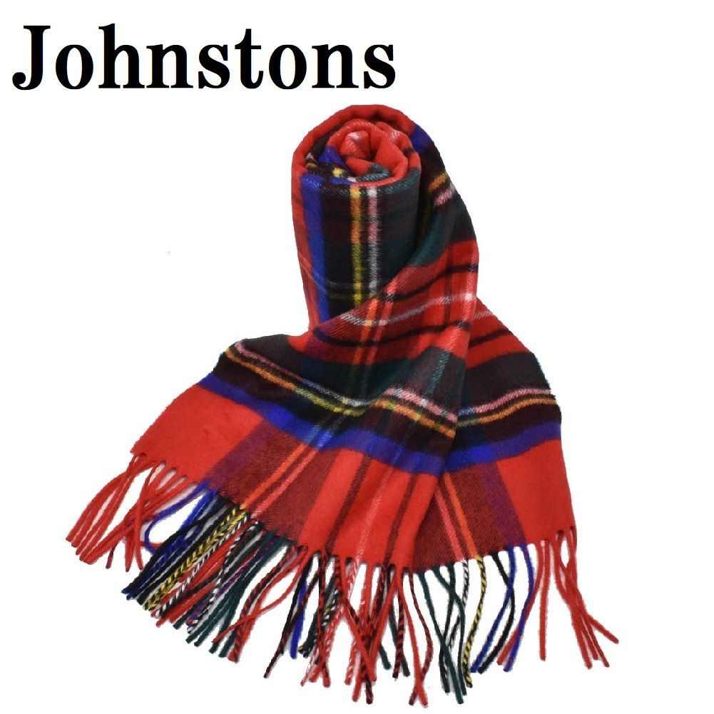 ジョンストンズ　ストール SHIPS別注】JOHNSTONS:カシミヤチェックストール （マフラー